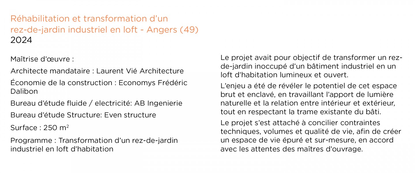 Laurent Vié - Réhabilitation et transformation d’un rez-de-jardin industriel en loft 