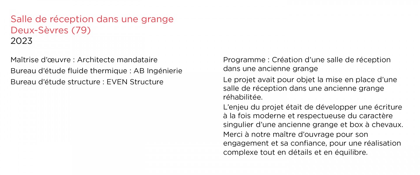 Laurent Vié - Salle de réception dans une grange 