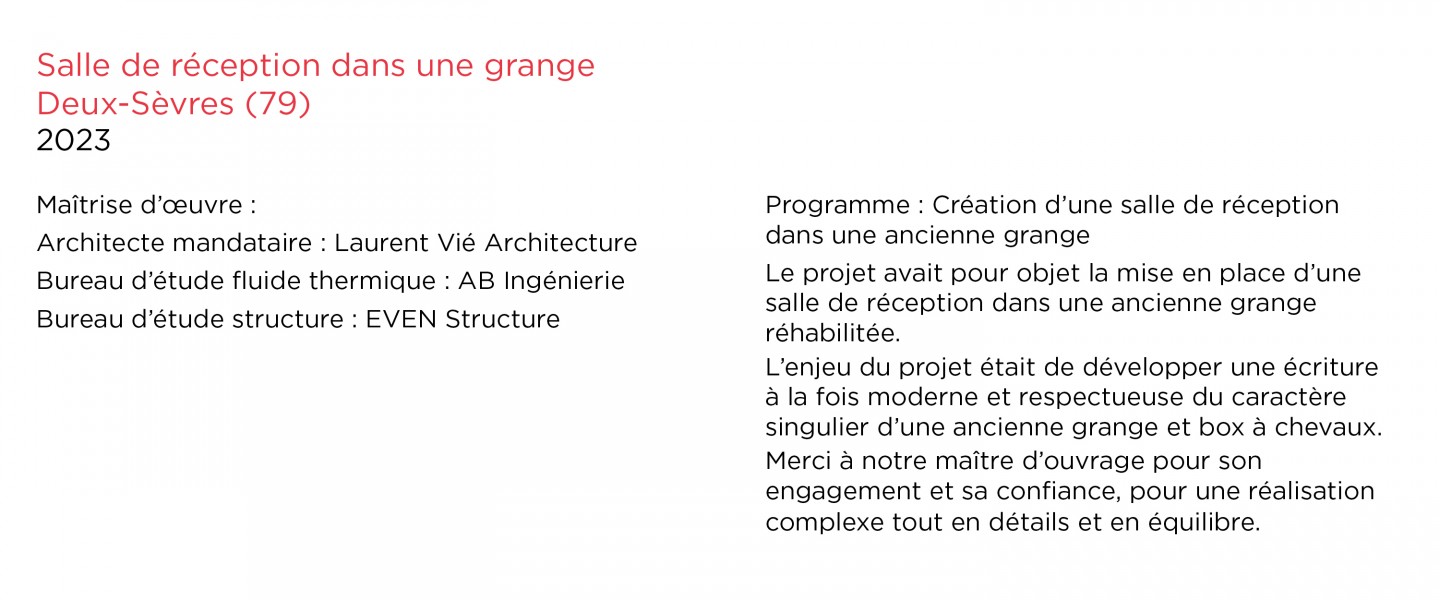 Laurent Vié - Salle de réception dans une grange 